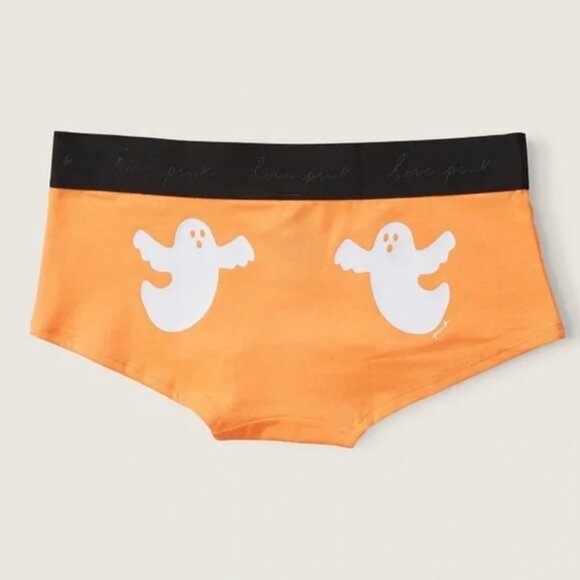 NWT! Victoria Secret PINK Halloween Logo Shorties Boyshort - Picture 1 of 4